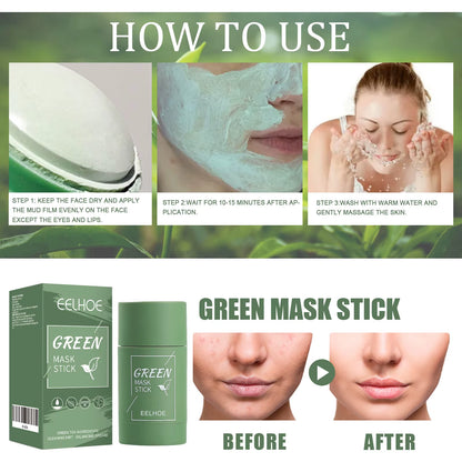 Green Tea Mask Stick Refreshing Oil Control Shrink Pores Green Tea Clean  Reproduce the Skin'S Pure