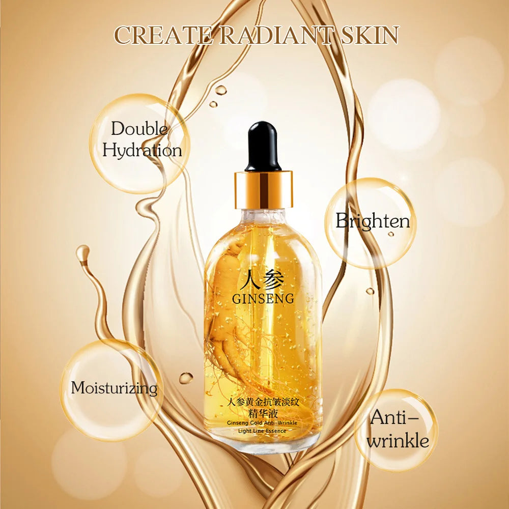 Ginseng Essence Polypeptide Anti-Aging Essential Oil Gold Polypeptide anti Wrinkle Essence Tighten Loose Skinreduce Fine Lines