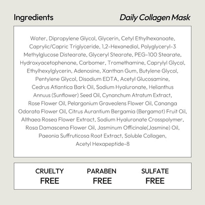 Collagen Sheet Mask, Firming Daily Face Mask with Collagen Peptides for Anti-Aging, Helps to Minimize Wrinkles, Restores Skin Elasticity & Firmness, Hydrating, Korean Beauty, 5-Pack